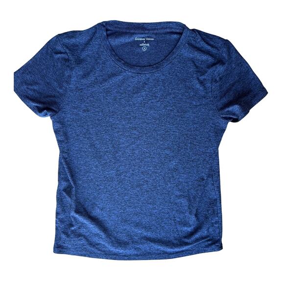 Outdoor Voices x Allbirds Blue Heather Short Sleeve T-Shirt Size Small - Picture 1 of 3